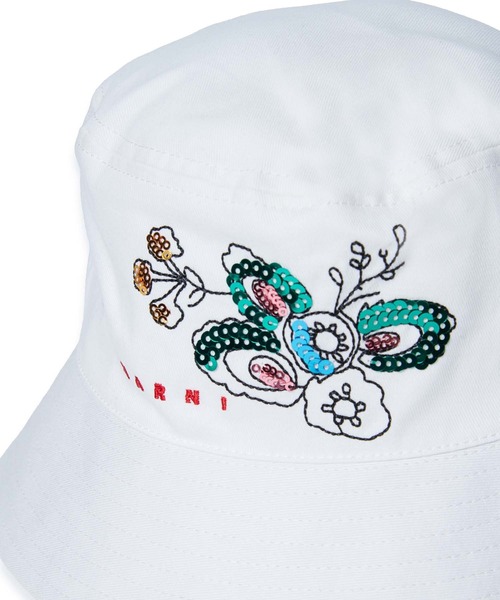 MARNI（マルニ）の「MARNI(マルニ)Kids & Junior フラワーバケットハット（ハット・キッズ・オフホワイト・Ⅰ/Ⅱ/Ⅲ）」の4枚目の写真