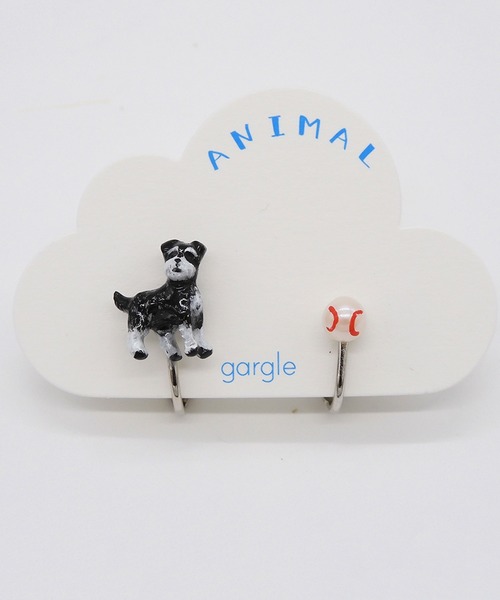 gargle(ガーグル)の「gargle ガーグル:アニマルシリーズ シュナウザー 犬 ドック イヤリング(イヤリング・レディース・グレー・FREE)」の2枚目の写真