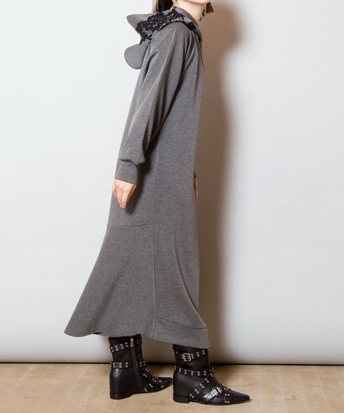 OSMOSIS（オズモーシス）の「レースモチーフワンピース（ワンピース・レディース・ブラック/カーキ/グレー・ONE SIZE）」の4枚目の写真