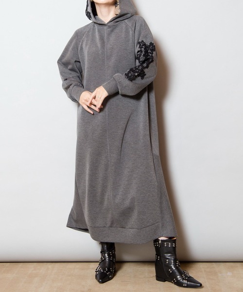 OSMOSIS（オズモーシス）の「レースモチーフワンピース（ワンピース・レディース・ブラック/カーキ/グレー・ONE SIZE）」の5枚目の写真