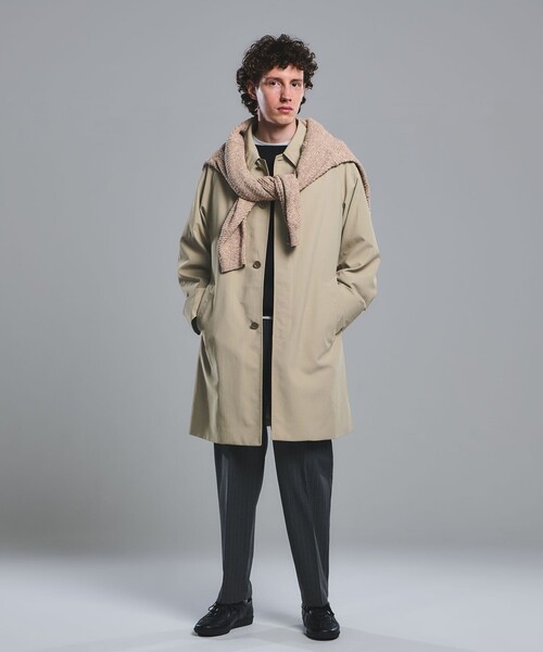 green label relaxing（グリーンレーベルリラクシング）の「ナイロンオックス ステンカラーコート ‐撥水‐（ステンカラーコート・メンズ・オリーブ/ライトグレー/ベージュ/ネイビー・XS/S/M/L/XL）」の7枚目の写真