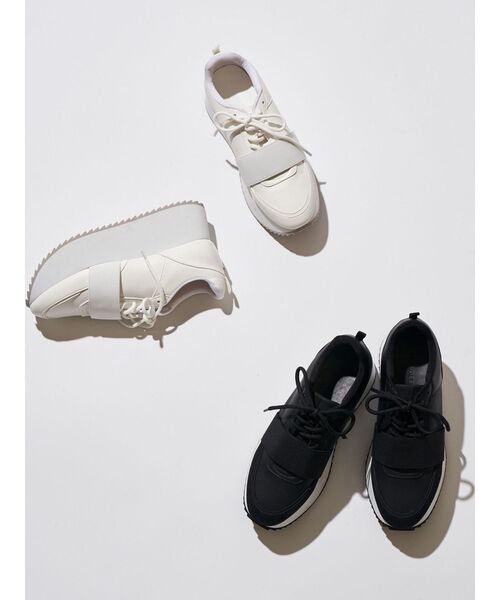 ELENDEEK(エレンディーク)の「プラットフォームソールスニーカー(スニーカー・レディース・オフホワイト/ブラック・36/37/38)」の3枚目の写真