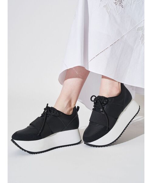 ELENDEEK(エレンディーク)の「プラットフォームソールスニーカー(スニーカー・レディース・オフホワイト/ブラック・36/37/38)」の7枚目の写真