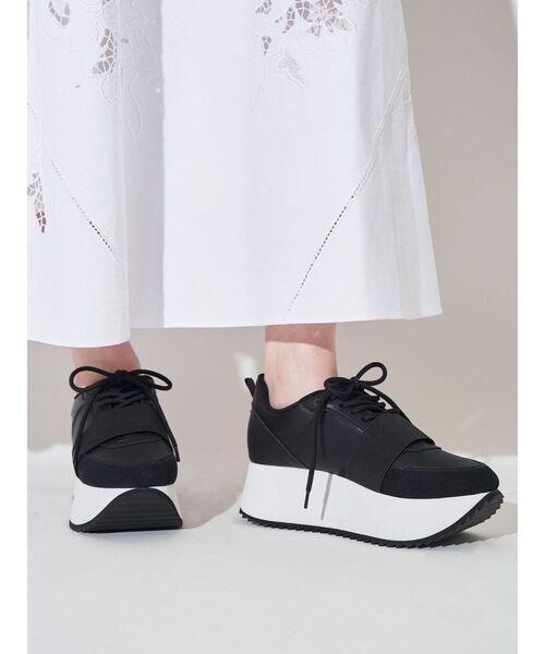 ELENDEEK(エレンディーク)の「プラットフォームソールスニーカー(スニーカー・レディース・オフホワイト/ブラック・36/37/38)」の8枚目の写真
