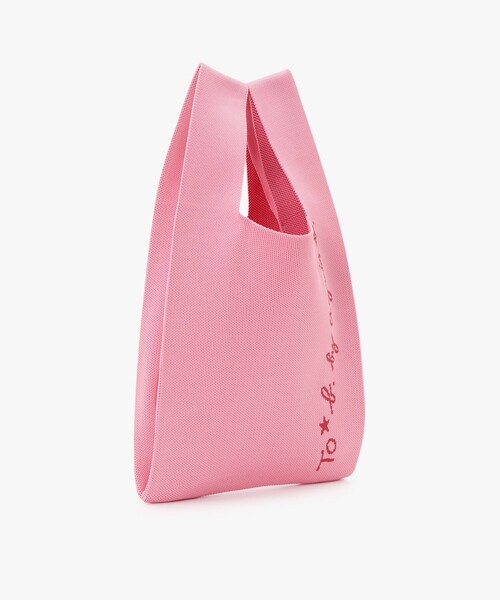 To b. by agnes b.（トゥービーバイアニエスベー）の「ニット ロゴ トートバッグ（トートバッグ・レディース・ピンク・FREE）」の7枚目の写真
