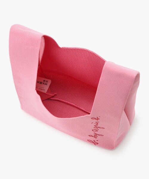 To b. by agnes b.（トゥービーバイアニエスベー）の「ニット ロゴ トートバッグ（トートバッグ・レディース・ピンク・FREE）」の5枚目の写真