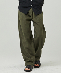 ease（イーズ）の「リネンバンディングパンツ[オーバーフィット]_カーキ_男女共用（スウェットパンツ）」