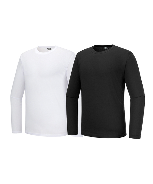 BLACK MONSTER FIT（ブラックモンスターフィット）の「[2PACK] クールエバー機能性長袖Tシャツ (3色)（Tシャツ/カットソー・メンズ・ホワイト/ブラック/ネイビー/クリアブラック/ブラック×ホワイト・LARGE/X-LARGE/2XL/3XL/SMALL/MEDIUM）」の5枚目の写真