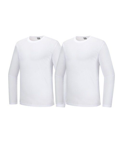 BLACK MONSTER FIT（ブラックモンスターフィット）の「[2PACK] クールエバー機能性長袖Tシャツ (3色)（Tシャツ/カットソー・メンズ・ホワイト/ブラック/ネイビー/クリアブラック/ブラック×ホワイト・LARGE/X-LARGE/2XL/3XL/SMALL/MEDIUM）」の2枚目の写真