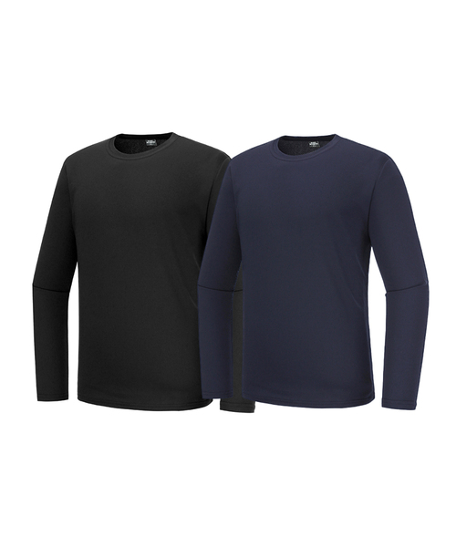 BLACK MONSTER FIT（ブラックモンスターフィット）の「[2PACK] クールエバー機能性長袖Tシャツ (3色)（Tシャツ/カットソー・メンズ・ホワイト/ブラック/ネイビー/クリアブラック/ブラック×ホワイト・LARGE/X-LARGE/2XL/3XL/SMALL/MEDIUM）」の4枚目の写真