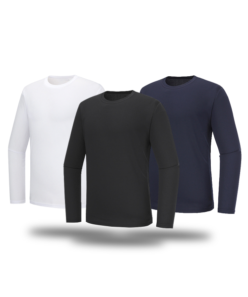 BLACK MONSTER FIT（ブラックモンスターフィット）の「[2PACK] クールエバー機能性長袖Tシャツ (3色)（Tシャツ/カットソー・メンズ・ホワイト/ブラック/ネイビー/クリアブラック/ブラック×ホワイト・LARGE/X-LARGE/2XL/3XL/SMALL/MEDIUM）」の6枚目の写真