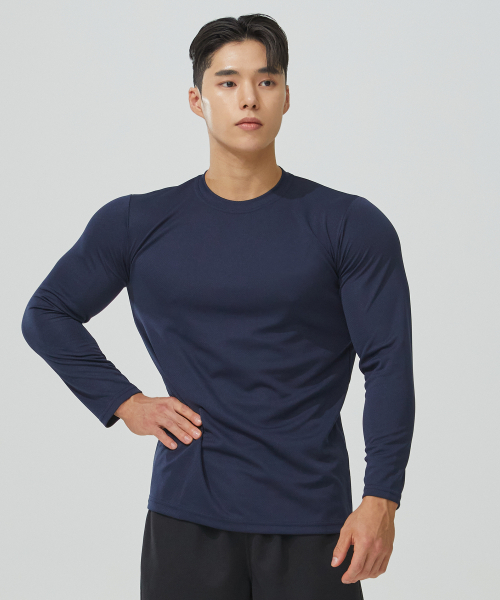 BLACK MONSTER FIT（ブラックモンスターフィット）の「[2PACK] クールエバー機能性長袖Tシャツ (3色)（Tシャツ/カットソー・メンズ・ホワイト/ブラック/ネイビー/クリアブラック/ブラック×ホワイト・LARGE/X-LARGE/2XL/3XL/SMALL/MEDIUM）」の11枚目の写真