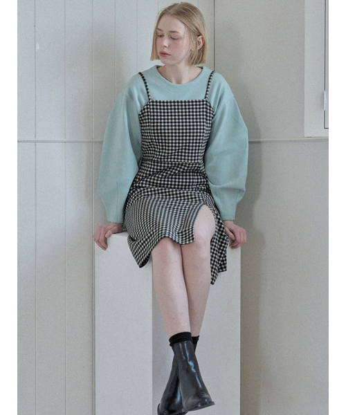 AVANT-G(アバン)の「Span Sleeveless Layered Check Dress - Black(ワンピース・レディース・その他・FREE)」の1枚目の写真
