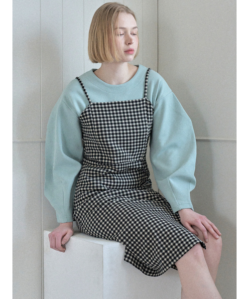AVANT-G(アバン)の「Span Sleeveless Layered Check Dress - Black(ワンピース・レディース・その他・FREE)」の3枚目の写真