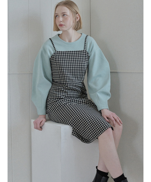 AVANT-G(アバン)の「Span Sleeveless Layered Check Dress - Black(ワンピース・レディース・その他・FREE)」の4枚目の写真