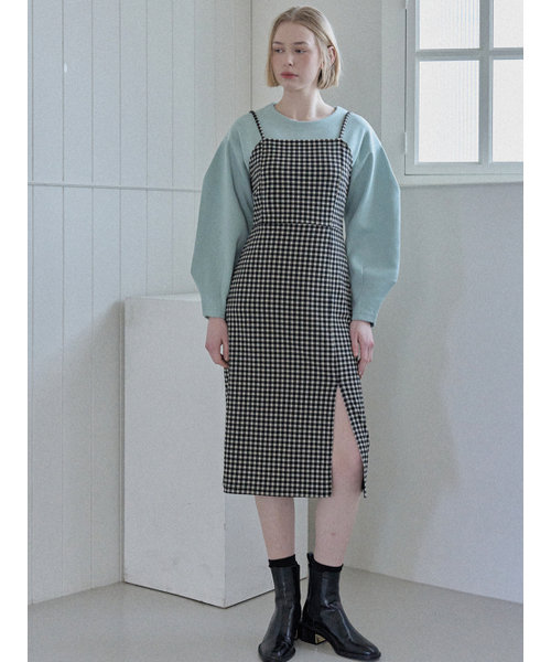 AVANT-G(アバン)の「Span Sleeveless Layered Check Dress - Black(ワンピース・レディース・その他・FREE)」の5枚目の写真