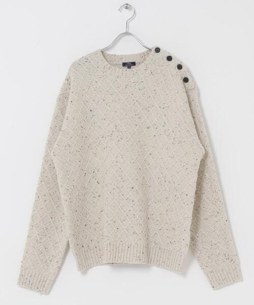 ITEMS URBANRESEARCH(アイテムズ アーバンリサーチ)の「ウール混ショルダーボタンクルーネックニット(ニット/セーター・メンズ・ネイビー/ブラック/ホワイト・MEDIUM/LARGE)」の9枚目の写真