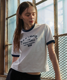 GALEX（ギャレックス）の「Football Lettering Women's Crop Ringer Short Sleeve White GA5627 WH（Tシャツ/カットソー）」