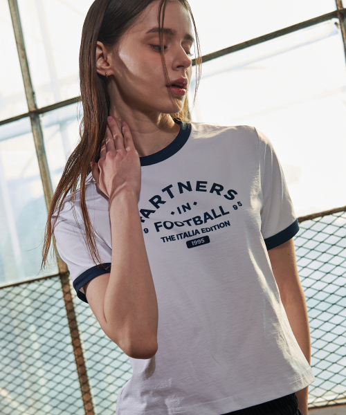 GALEX（ギャレックス）の「フットボールレタリングウィメンズクロップリンガーショートスリーブホワイトGA5627 WH（Tシャツ/カットソー・レディース・その他・SMALL）」の2枚目の写真