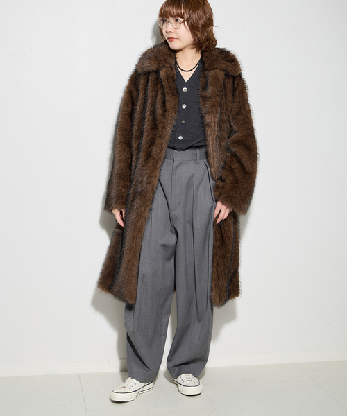 journal standard L'essage(ジャーナルスタンダードレサージュ)の「ロングファーコート(その他アウター・レディース・ブラウン・FREE)」の2枚目の写真