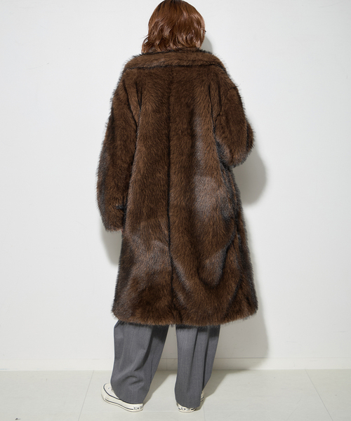 journal standard L'essage(ジャーナルスタンダードレサージュ)の「ロングファーコート(その他アウター・レディース・ブラウン・FREE)」の4枚目の写真