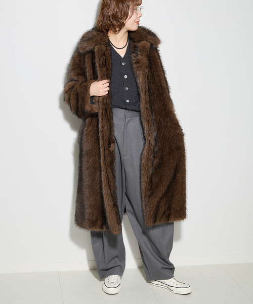 journal standard L'essage(ジャーナルスタンダードレサージュ)の「ロングファーコート(その他アウター・レディース・ブラウン・FREE)」の5枚目の写真