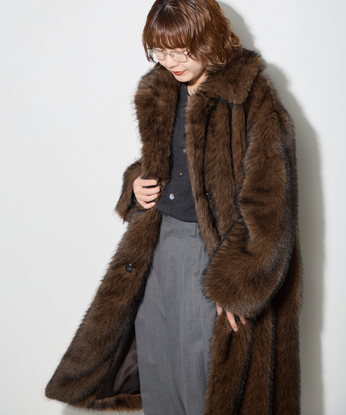 journal standard L'essage(ジャーナルスタンダードレサージュ)の「ロングファーコート(その他アウター・レディース・ブラウン・FREE)」の6枚目の写真