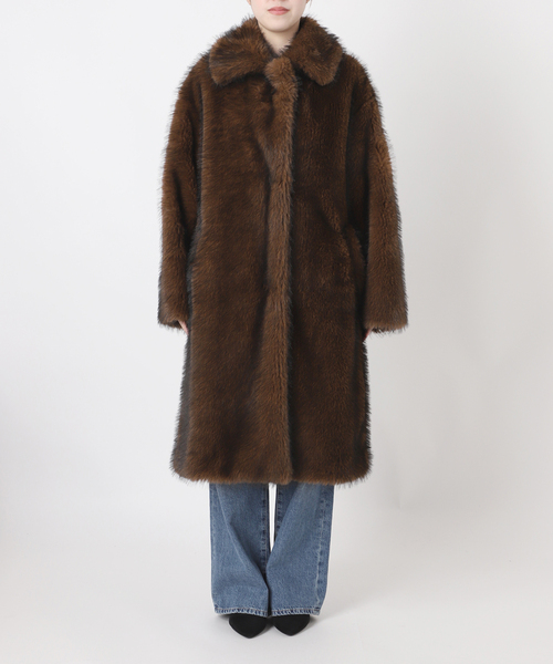 journal standard L'essage(ジャーナルスタンダードレサージュ)の「ロングファーコート(その他アウター・レディース・ブラウン・FREE)」の7枚目の写真