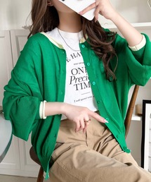 classicalelf（クラシカルエルフ）の「トレンドの配色ラインが目を惹く。前後2wayドルマンシアーカーディガン(長袖)（カーディガン/ボレロ）」