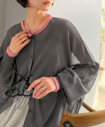 classicalelf（クラシカルエルフ）の「トレンドの配色ラインが目を惹く。前後2wayドルマンシアーカーディガン(長袖)（カーディガン/ボレロ）」