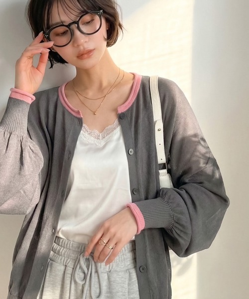 classicalelf（クラシカルエルフ）の「冷房対策にも♪トレンドの配色ラインが目を惹く。前後2wayドルマンシアーカーディガン（長袖）（カーディガン/ボレロ・レディース・グリーン/ブラウン/グレイッシュベージュ/チャコール/アイボリー/ブラック/グレー・X-LARGE/SMALL/MEDIUM/LARGE）」の15枚目の写真