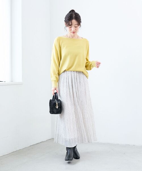 le.coeur blanc(ルクールブラン)の「マジョリカプリーツスカート(スカート・レディース・ブラック系その他/カーキオリーブ/ホワイト系その他/チャコールグレー・38)」の14枚目の写真