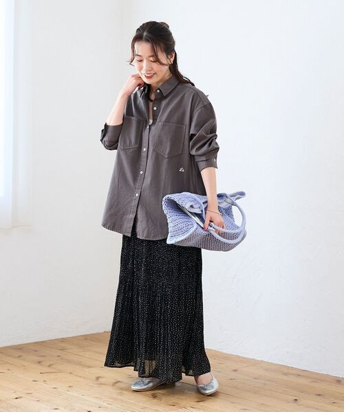 le.coeur blanc(ルクールブラン)の「マジョリカプリーツスカート(スカート・レディース・ブラック系その他/カーキオリーブ/ホワイト系その他/チャコールグレー・38)」の10枚目の写真