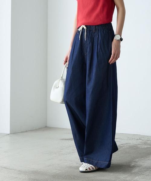 BONLECILL（ボンルシール）の「【接触冷感/洗える】キレイージータックライトデニムパンツ（デニムパンツ・レディース・ブラック/ブルー/ネイビー・L/M/S）」の13枚目の写真