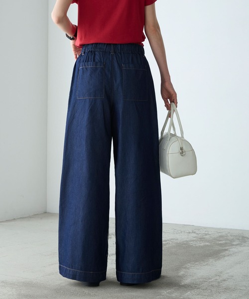 BONLECILL（ボンルシール）の「【接触冷感/洗える】キレイージータックライトデニムパンツ（デニムパンツ・レディース・ブラック/ブルー/ネイビー・L/M/S）」の14枚目の写真