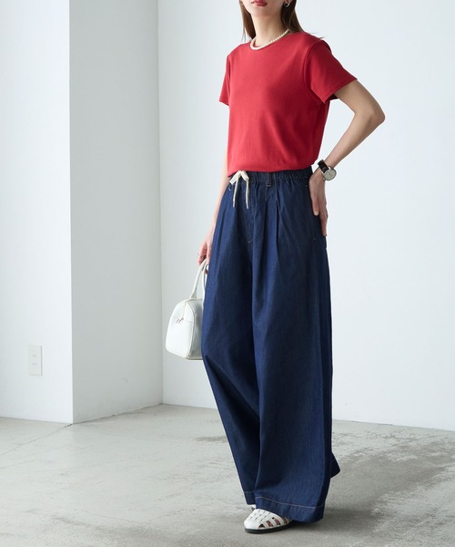 BONLECILL（ボンルシール）の「【接触冷感/洗える】キレイージータックライトデニムパンツ（デニムパンツ・レディース・ブラック/ブルー/ネイビー・L/M/S）」の17枚目の写真