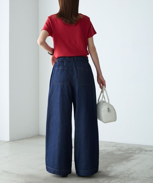 BONLECILL（ボンルシール）の「【接触冷感/洗える】キレイージータックライトデニムパンツ（デニムパンツ・レディース・ブラック/ブルー/ネイビー・L/M/S）」の18枚目の写真