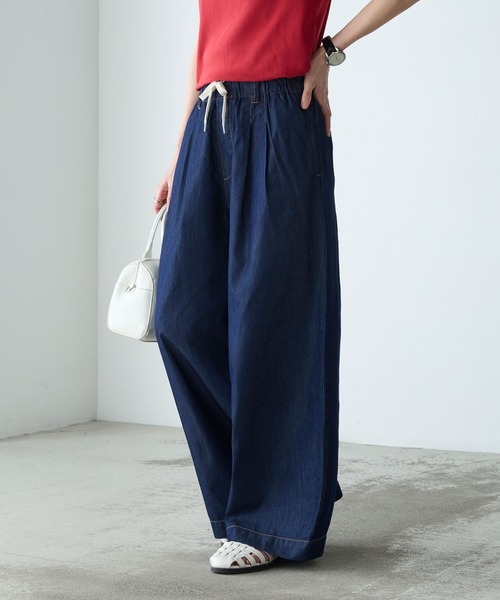 BONLECILL（ボンルシール）の「【接触冷感/洗える】キレイージータックライトデニムパンツ（デニムパンツ・レディース・ブラック/ブルー/ネイビー・L/M/S）」の20枚目の写真