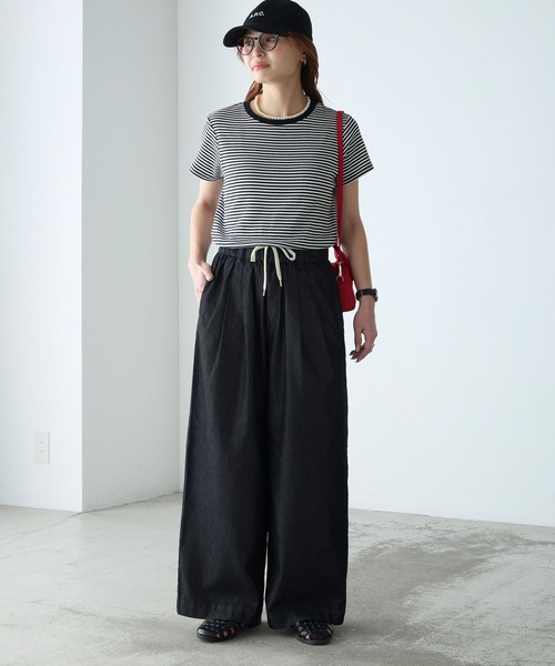 BONLECILL（ボンルシール）の「【接触冷感/洗える】キレイージータックライトデニムパンツ（デニムパンツ・レディース・ブラック/ブルー/ネイビー・L/M/S）」の5枚目の写真