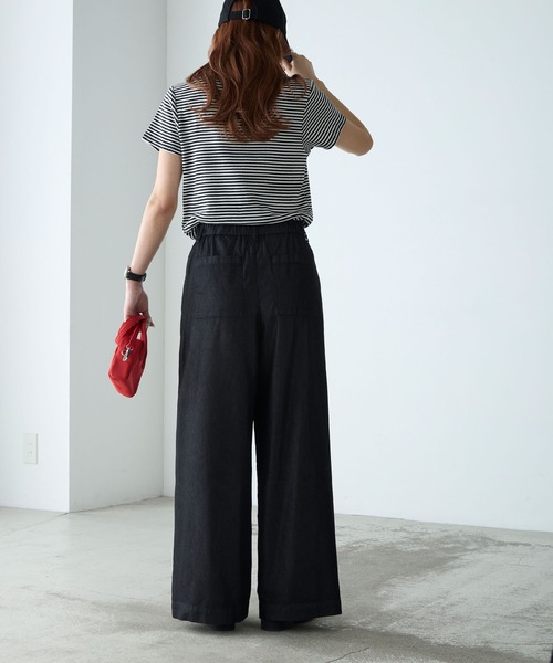 BONLECILL（ボンルシール）の「【接触冷感/洗える】キレイージータックライトデニムパンツ（デニムパンツ・レディース・ブラック/ブルー/ネイビー・L/M/S）」の7枚目の写真