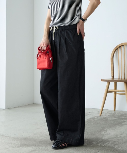 BONLECILL（ボンルシール）の「【接触冷感/洗える】キレイージータックライトデニムパンツ（デニムパンツ・レディース・ブラック/ブルー/ネイビー・L/M/S）」の8枚目の写真