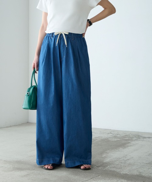 BONLECILL（ボンルシール）の「【接触冷感/洗える】キレイージータックライトデニムパンツ（デニムパンツ・レディース・ブラック/ブルー/ネイビー・L/M/S）」の22枚目の写真