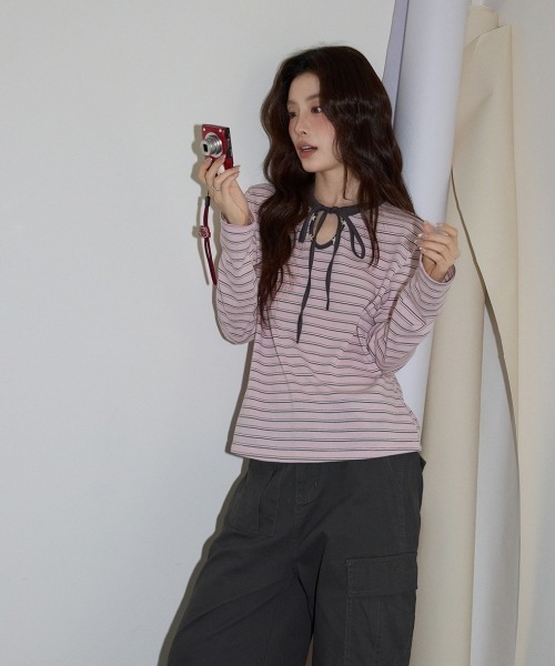 gossip！ロサンゼルス（ゴシップロサンゼルス）の「【Y2Kガーリー】レトロボーダー長袖Tシャツ（Tシャツ/カットソー・レディース・ピンク・FREE）」の22枚目の写真