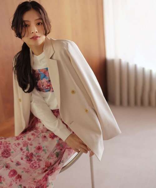組曲(クミキョク)の「プリントロングTシャツ(Tシャツ/カットソー・レディース・ホワイト系/ピンク系・7/6/5)」の8枚目の写真