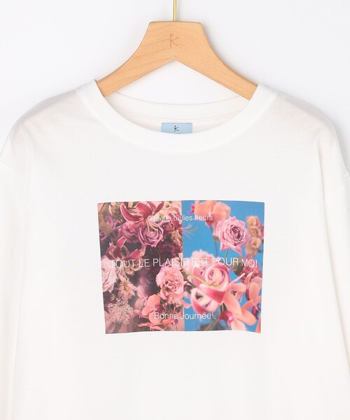 組曲(クミキョク)の「プリントロングTシャツ(Tシャツ/カットソー・レディース・ホワイト系/ピンク系・7/6/5)」の18枚目の写真