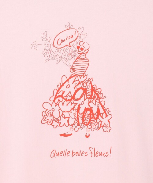 組曲(クミキョク)の「プリントロングTシャツ(Tシャツ/カットソー・レディース・ホワイト系/ピンク系・7/6/5)」の4枚目の写真