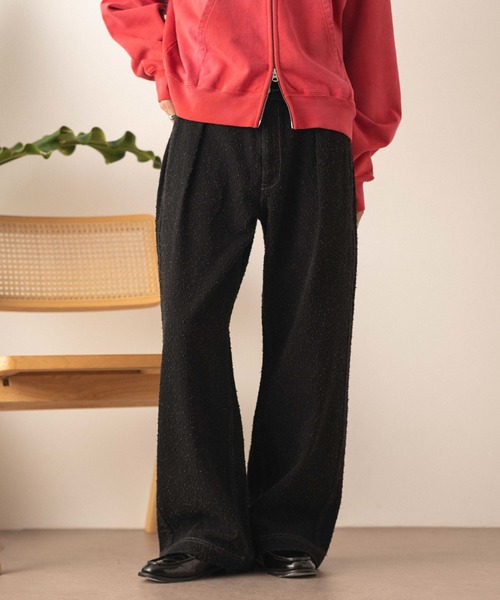 LUCY(ルーシー)の「LUCY/【26年春夏新作】ネップデニムバギーパンツ(デニムパンツ・メンズ・インディゴブルー/ブラック系2・LARGE/MEDIUM)」の2枚目の写真