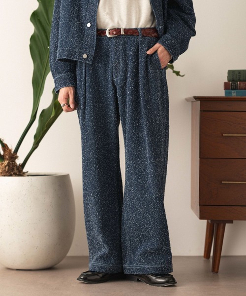 LUCY(ルーシー)の「LUCY/【26年春夏新作】ネップデニムバギーパンツ(デニムパンツ・メンズ・インディゴブルー/ブラック系2・LARGE/MEDIUM)」の1枚目の写真