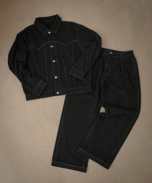 LUCY(ルーシー)の「LUCY/【26年春夏新作】ネップデニムバギーパンツ(デニムパンツ・メンズ・インディゴブルー/ブラック系2・LARGE/MEDIUM)」の3枚目の写真