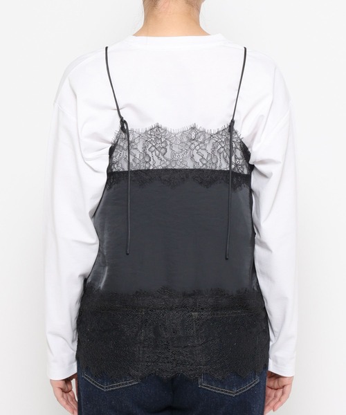 mysty woman（ミスティウーマン）の「サテンレースキャミソール　638058（シャツ/ブラウス・レディース・ホワイト系その他/チャコールグレー・FREE）」の15枚目の写真